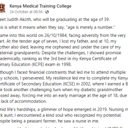 KMTC Student Graduates with Diploma in Nursing at 39: “Age is merely a number”