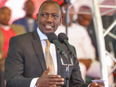 President William Ruto speaking at a past event.